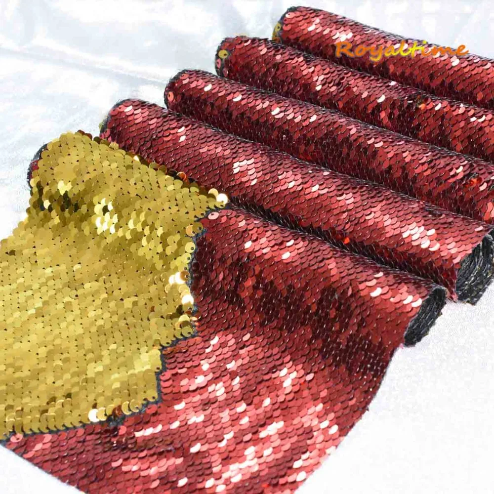 Red Gold Sequin Patch 001