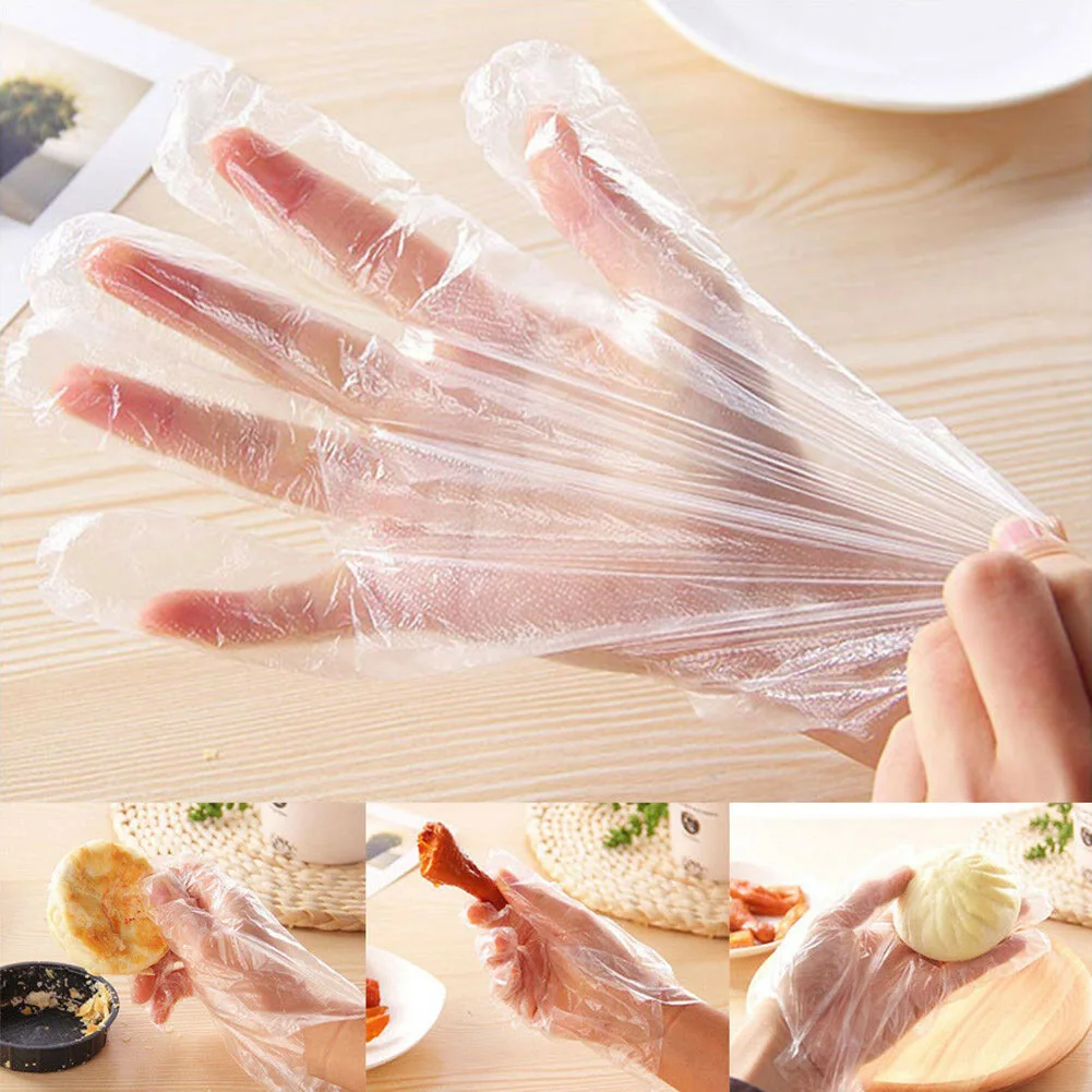 

100/1000pcs Multifunctional Clear Plastic Disposable Gloves Restaurant Home Service Catering Hygiene Supplies LXY9