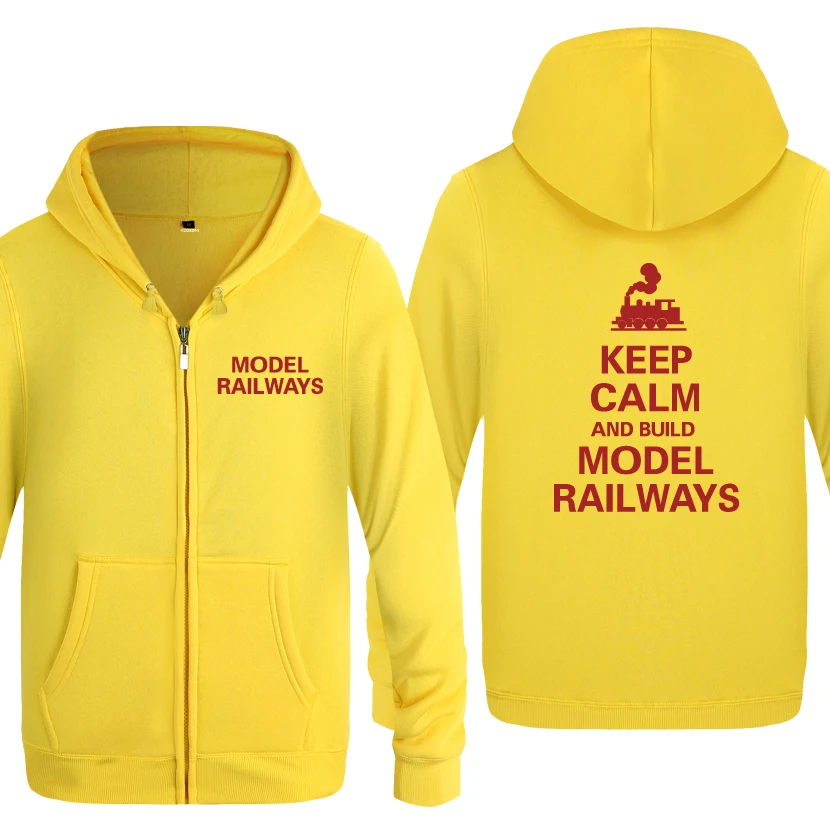 HUAY HOT Keep Calm And Build модельные железные дороги Новинка Забавные толстовки мужские мужские флисовые кардиганы на молнии толстовки с капюшоном - Цвет: HUAY HOT