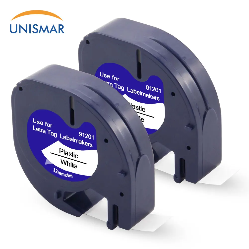 Unismar 3 шт. совместимый для DYMO LetraTag LT-100H 12267 91201 91202 91203 91204 91200 91205 черный на прозрачном Пластик этикетки ленты - Цвет: 2PK 91201