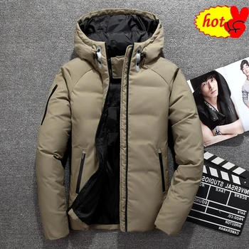 

Mens Hooded Duck Down Jackets Man Thick Winter Down Coats Male Fashion High Quality Overcoats Keep Warm Parkas Outerwear JK-1805