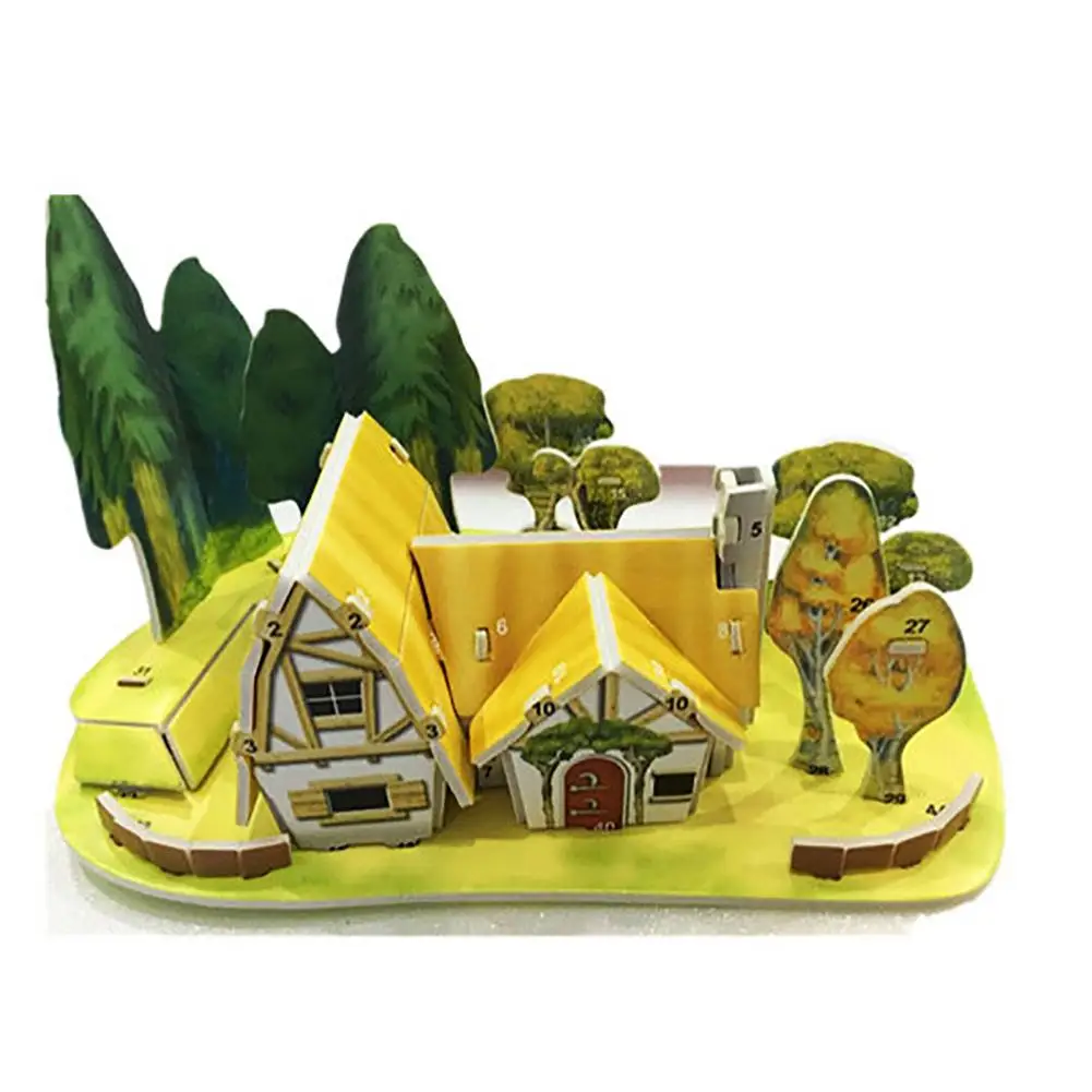 Kids 3D DIY Puzzle Toy Fruit Flower House Wharf Model Building Puzzles Intelligent Educational Toys for Children | Игрушки и хобби