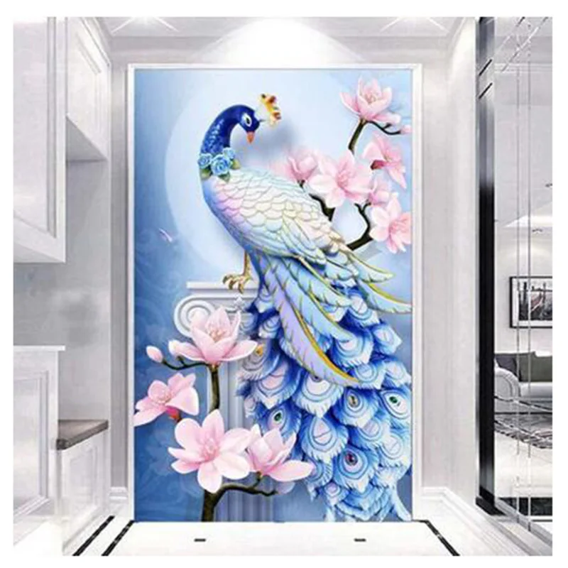 

5D DIY Diamond Painting Anmial Peacock Cross Stitch Diamond Embroidery landscape Diamond 2019 rhinestones Home Decor love