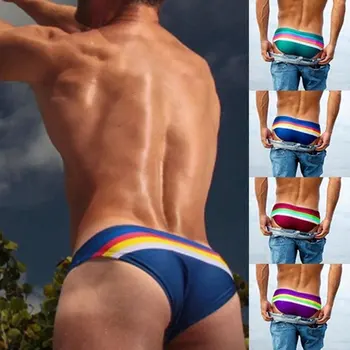 

Men's Swimming Briefs Men Swimwear Shorts Strip Triangle Swimsuit Man Slip Swim Shorts Male Swimming Trunks Underpant Swimsuit