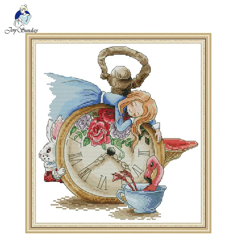 

Sleeping Alice Cross Stitch Needlework set DMC 14CT Canvas print Cross Stitch Embroidery kit DIY Gift Home Wedding decoration
