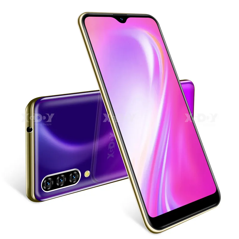 Xgody 3g мобильный телефон Note 7 2 Гб 16 Гб Смартфон 6,26 ''Капля воды HD экран MTK6580 четырехъядерный Android 9,0 разблокировка лица 2800 мАч - Цвет: Фиолетовый