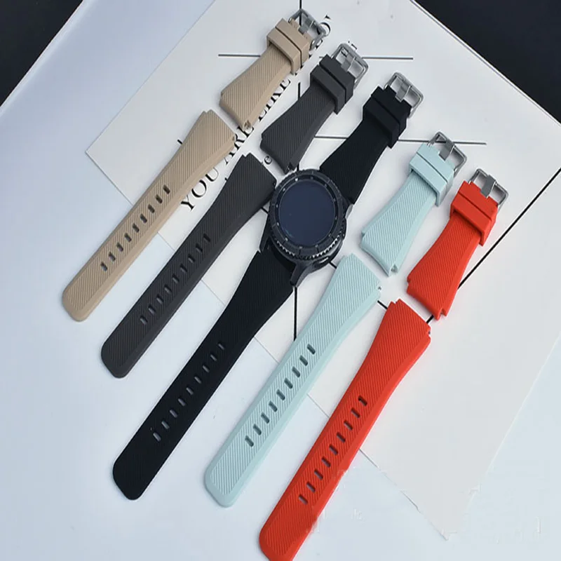 Силиконовый ремешок для samsung gear S3 классический Frontier спортивный силиконовый браслет ремешок 22 мм ремешок мягкий легкий ремешок