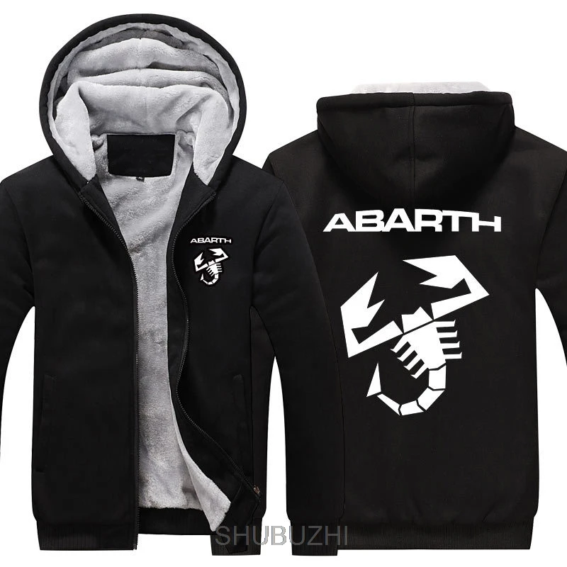 Зимние мужские толстовки утепленная куртка Abarth Толстовка стиль Модные повседневные пальто мужские Рождественские толстовки евро размер