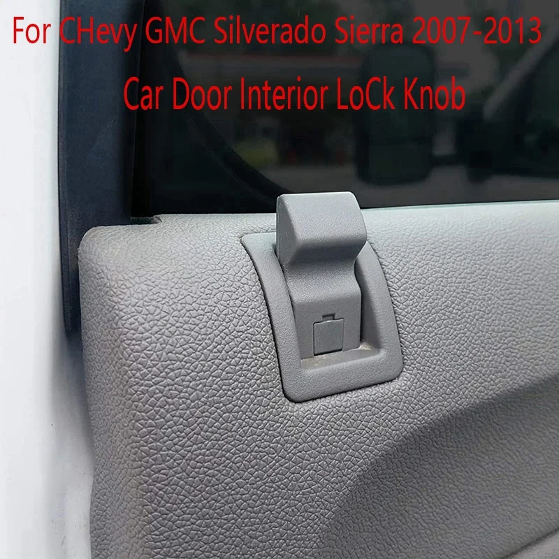 Kerman Interior Front or Rear Side Door Lock Knob Tab Ebony Black Fit For GMC GM Chevrolet Silverado Sierra 2007-2013 07 Classic Model Excluded Pack of 1pc 15844616 