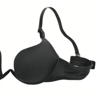 Soutien-Gorge japonais Push Up en V profond, sous-vêtements à armatures pour femmes, demi-tasse fine, couleur unie, Lingerie, beau dos 6