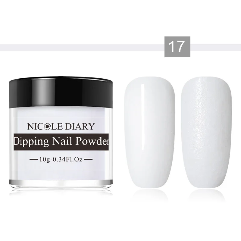 NICOLE DAIRY Dipping Nail Powder Natural Dry Without Lamp Cure Dip Nails Powder Gel Nail Glitter Powder for Nail Art Decoration - Цвет: Color 17