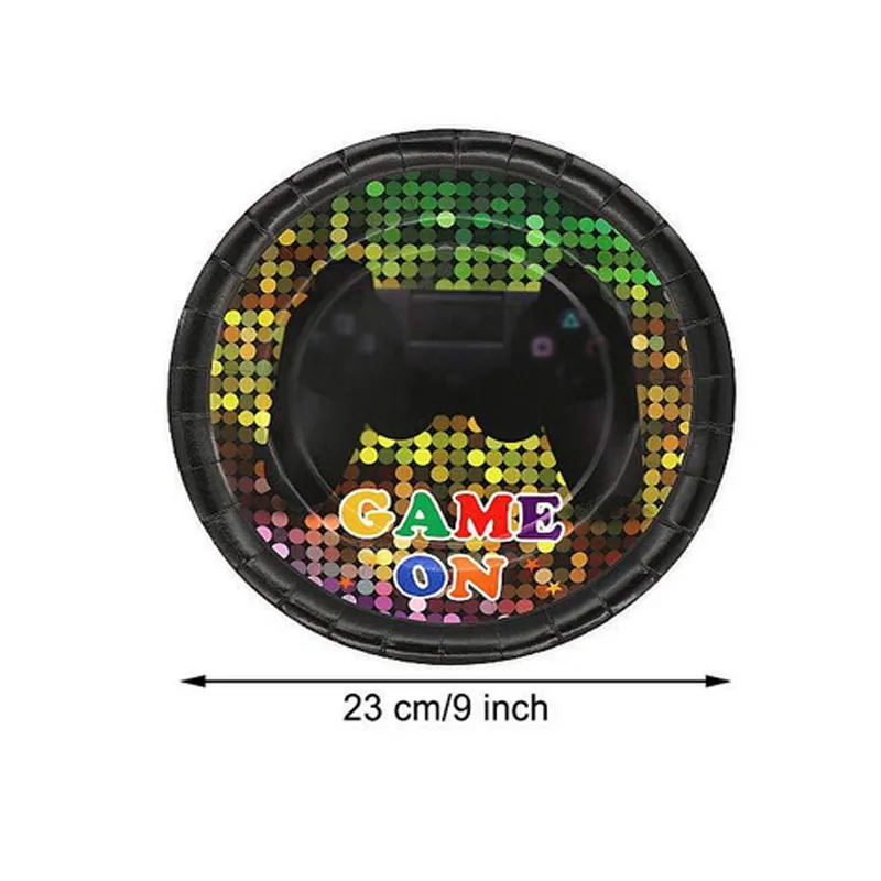 Новое поступление, для мальчиков игровую тематику аксессуары для вечеринки, дня рождения поставки одноразовая посуда бумажные тарелки салфетки баннер - Color: 7 inch disc 6 packs