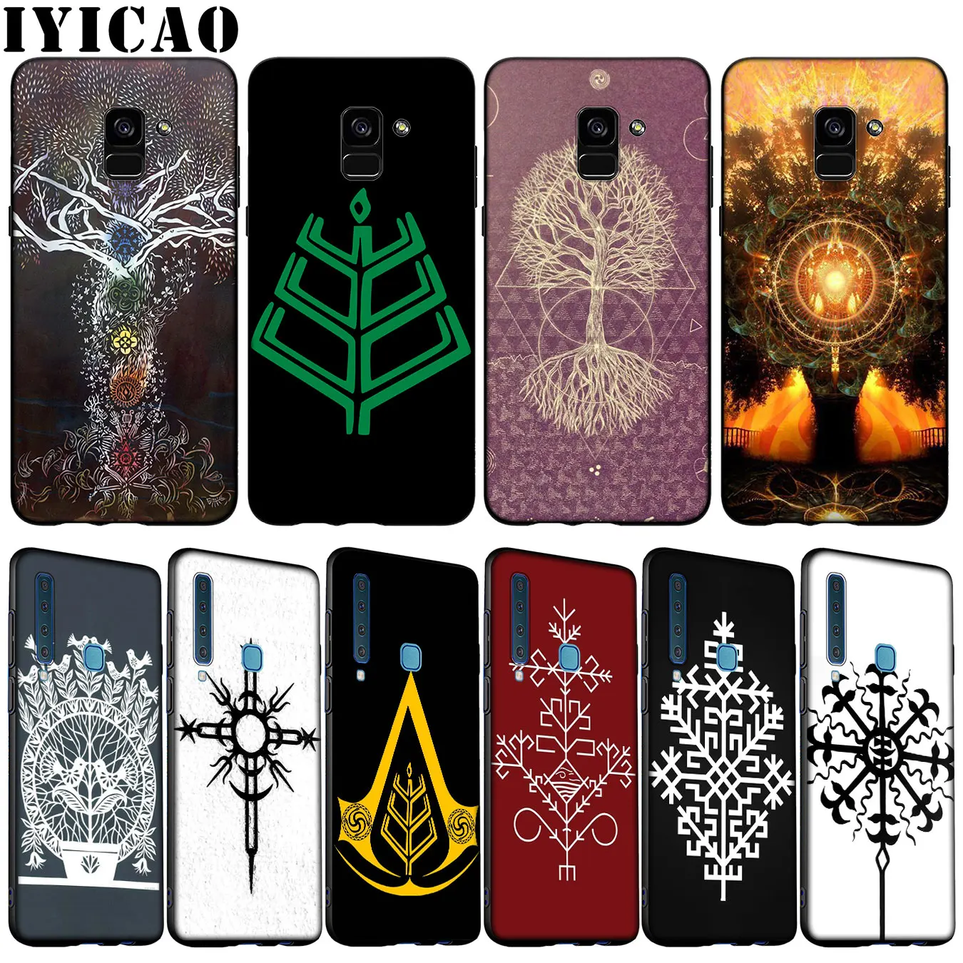 Латышский этнический Мягкий силиконовый чехол Sun Tree для телефона Samsung Galaxy A6 A7 A8 A9