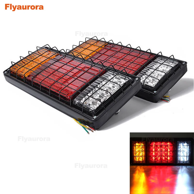 2X12 V 24V 36LED водонепроницаемые задние стоп-сигнальные фонари для автомобиля стоп-сигнал поворота лампа для прицепа караван грузовик - Цвет: 36LED 24V Iron cover