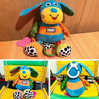 

Mobiles Soft Multifunctional Cute Hanging Bed Stroller Plush Dog Unisex Educational Baby Rattles Pram Stuffed Musical Toy