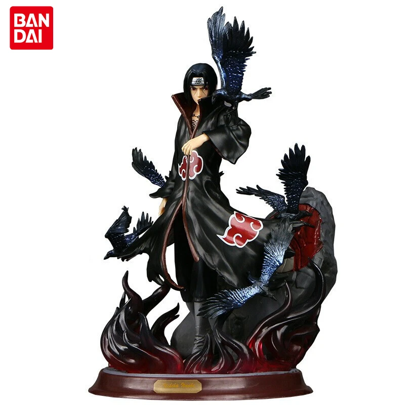 29cm BANDAI Naruto: Shippuden Crow Palace GK Action Figure Anime Model Uchiha Itachi Naruto Sasuke PVC Toy Kids Halloween Gift | Игрушки и