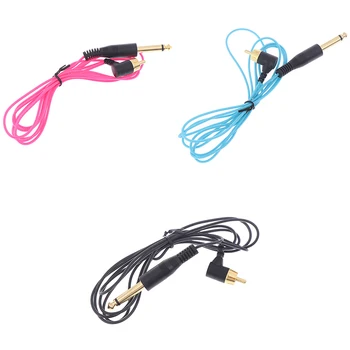 

1.8m Silicone Right Angle L Type Connector Wires For Rotary Tattoo Machine Power Supply Copper RCA Tattoo Clip Cord Black