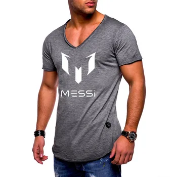 

New 2020 Summer Menshort sleeve for Messi Printed Short Sleeve Casual Fashion Cotton Short Sleeve Slim fit V-neck T-Shirt Men K