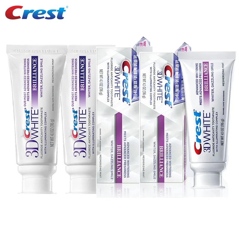 Crest 3D Toothpaste Mousse White Brilliance Advanced Bleaching Toothpaste Activated Charcoal Report Teeth Whitening 90g/pc