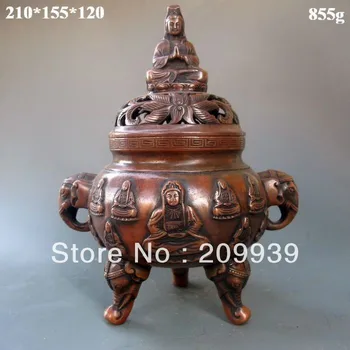 

00556 Chinese Bronze Statue - Kwan-yin w Da Ming Xuan De Mark