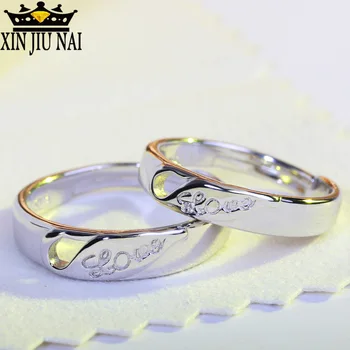 

Fashion Letter Love Ring Couple Wedding Rings For Women/Men Stainless Steel Ring Jewelry Wholesale 30% Silver