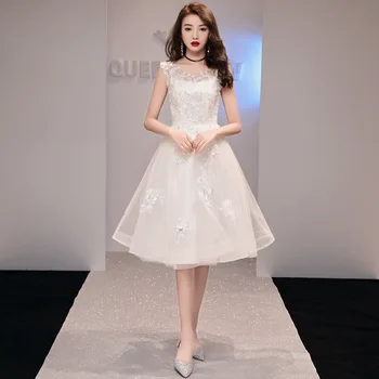 

Elegant White Lace Embroidery Evening Dresses Vestido De Noche Fashion O Neck Sleeveless Party Prom Gown Plus Size Host Dress