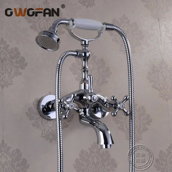 

Shower Faucets Shower System Wall Mounted The Mixer Showerhead Taps Attachment On The Crane Modern Shower Room Brass Tap HJ-5041