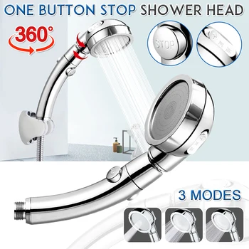 

Handheld Shower Head Durable Practical Multi-functional High Pressure Bathroom Sprinkler with Water Control Button