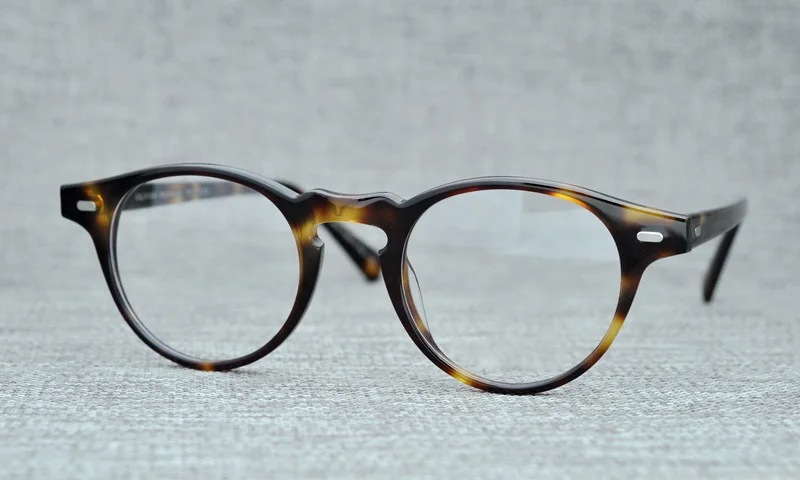 Ацетатная круглая рамка для очков Мужские Винтажные прозрачные оптические очки в оправе для близоруких рецепт; очки оправа очки