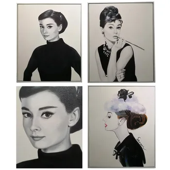 

hand paint model portrait oil on canvas for home wall decoration