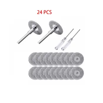

24pcs/set 22mm Mini Diamond Saw Blade Cutting Discs Connecting Shank Screwdriver