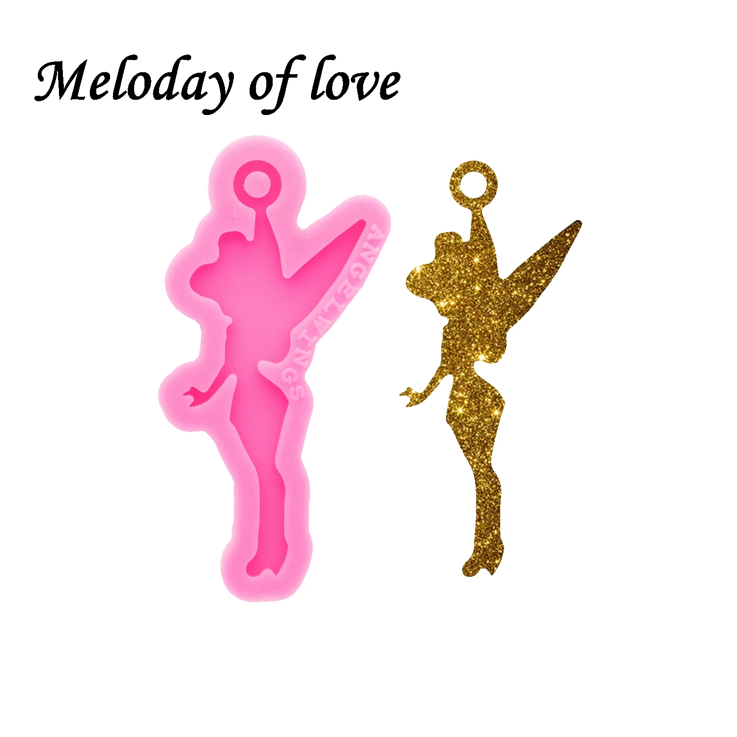 

Глянцевый Ангел брелок для девушек форма силиконовая смола форма DIY для изготовления эпоксидной смолы ювелирных изделий ожерелья шоколада полимерной глины DY0670