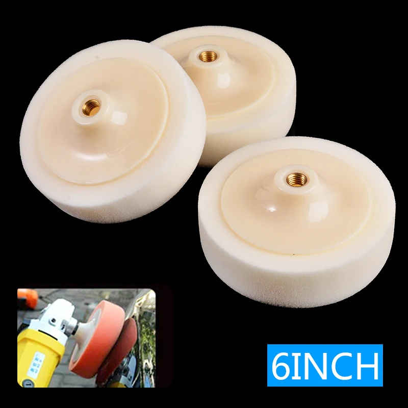 Almofada de Polimento Automático para Polidor Acessórios do Carro Polegada Carro Esponja Roda Enceramento Polimento Disco Lavagem Ferramenta Manutenção 3 Pçs 6 150mm 2 Esponja p/ encerar