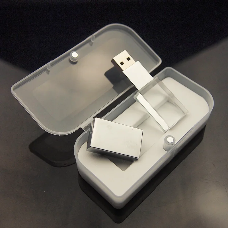 USB флеш-накопитель 2 0 с серебристым кристаллом флешка коробкой логотипом на заказ