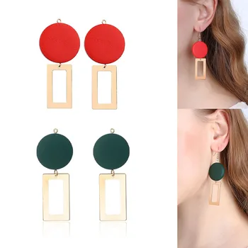 

New 50Pcs Red Round wood and alloy Rectangle charm for DIY Earrings or Necklace Pendants and hand Made Jewelry Accessoriess LX54