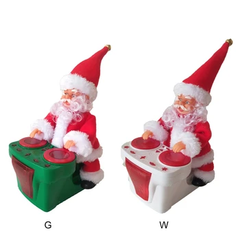 

Christmas Decorations Electric Beat Drum Santa Claus Ornaments Doll WIth Music For Home Xmas Happy New Year Gift