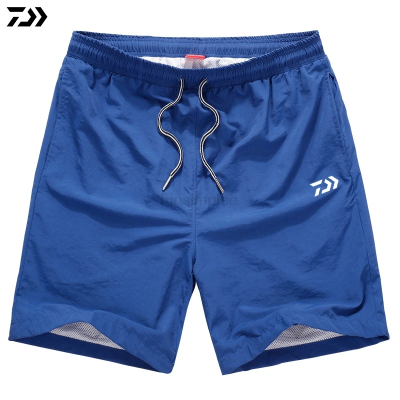 Daiwa быстросохнущие дышащие мужские летние рыболовные шорты водонепроницаемые спортивные походные шорты для поездок - Цвет: Синий