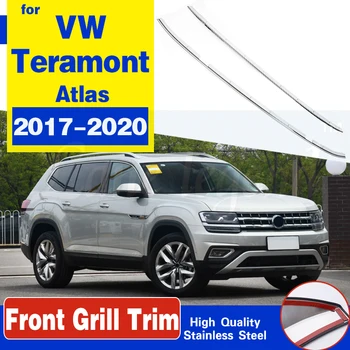 

For Volkswagen VW Teramont Atlas 2017-2020 Front Down Grilles Lid Strips Cover Grill Bumper Frame Decoration Trims Car Accessory