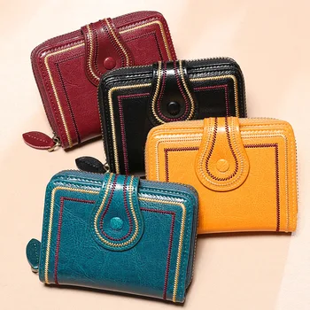

Wallet Women'S Leather Purse New Style Card Bit More Anti-Degaussing Ultra-Thin Large Capacity Delicacy Small-Card Women'