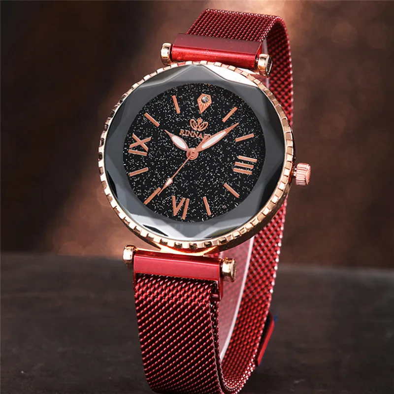 

Fashion Design Starry Sky Magnet Watch Ladies Delicate Bracelet Female Quartz Wristwatch for Women