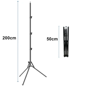 

200cm Photography Light Stand Tripod For Camera Tripods Mobile Smart Phone Holder Background Lighting Studio for Tiktok Youtube