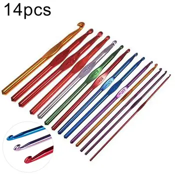 

14Pcs Sweater Scarf DIY Crafts Crochet Hooks Knitting Sewing Needles Tool Set Shoemaker Tool