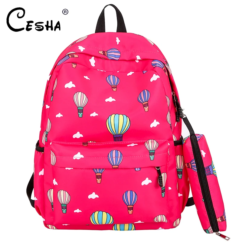 

CESHA Fashion Cartoon Printing Women Backpack High Quality Waterproof Nylon Schoolbag Pretty Style Girls School Backpack Satchel