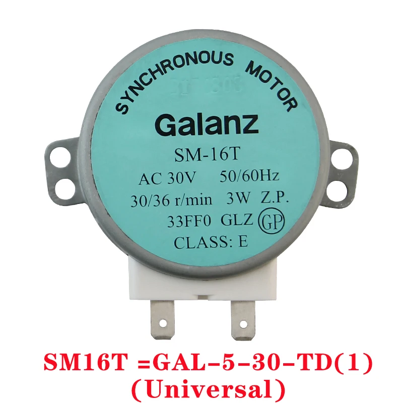 SM-16T GAL-5-30-TD(1) AC30V 50/60Hz Micro tocadiscos síncrono bandeja de horno de microondas Accesorios repuestos