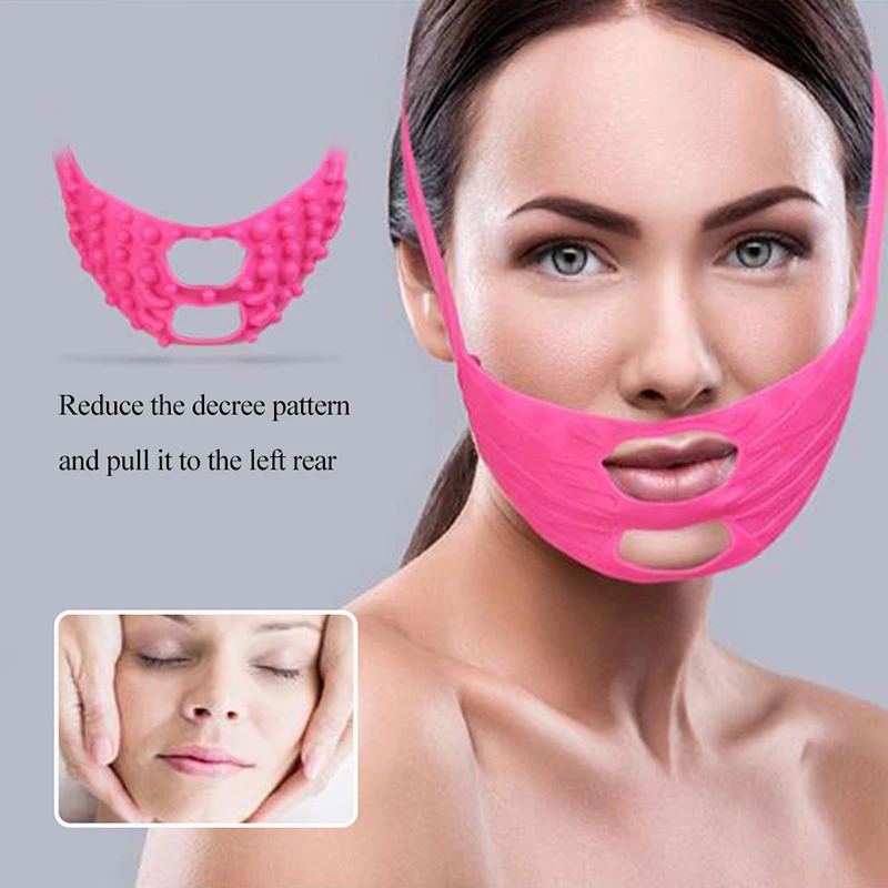 Массажная повязка для лица силиконовая тонкая маска для лица массажный точечный подтягивающий кожу инструмент лифтинга лица уменьшает морщины двойной подбородок