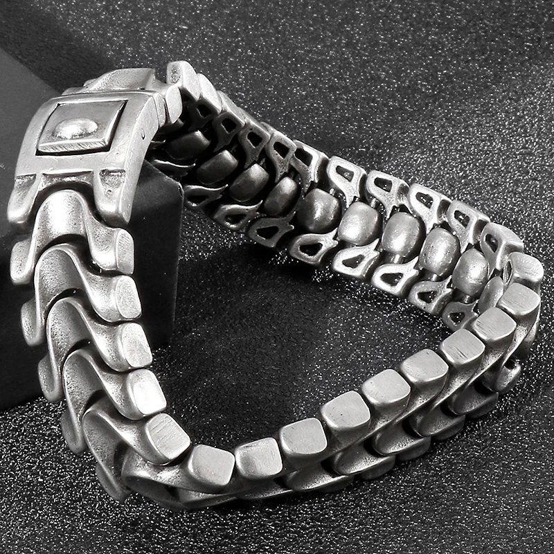 1 Pezzo Braccialetto In Acciaio Inossidabile Color Argento Con - Foto 1