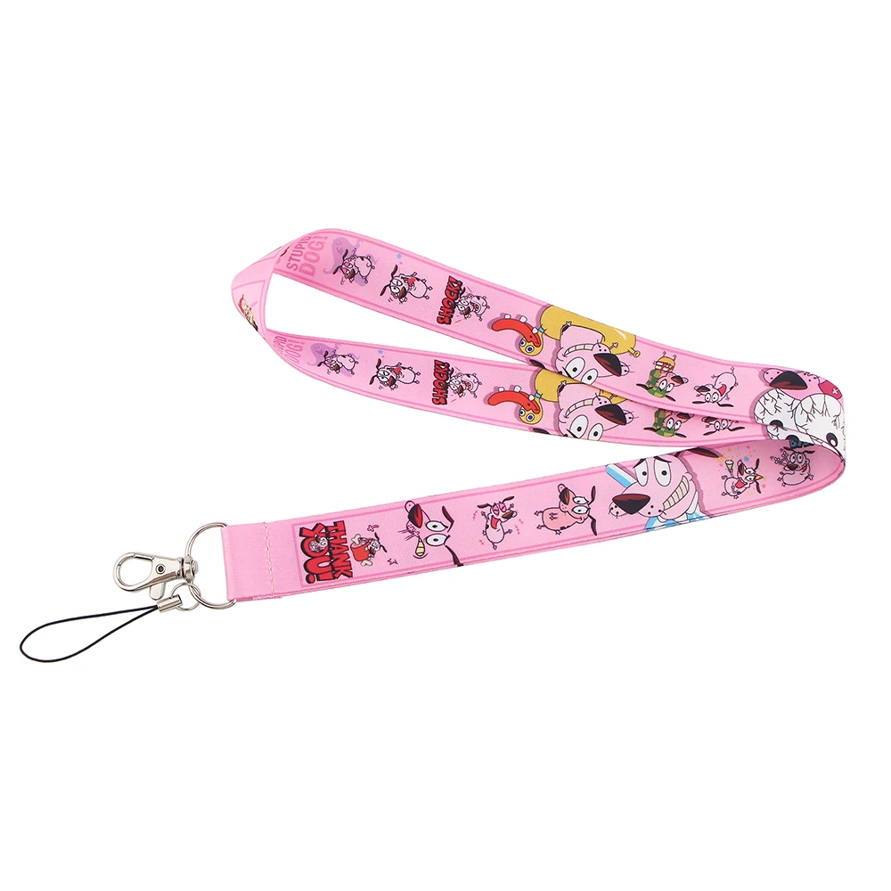 ZF2427 1pcs Cartoon Pink Funny Dog Lanyard Badge ID Lanyards Mobile Phone Rope Key Neck Straps Accessories | Украшения и