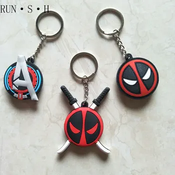 

Selling Eco-friendly PVC Soft Glue Keychain Miracle Double Knife Deadpool Keychain Anime Accessories Pendant Hardware Keychain