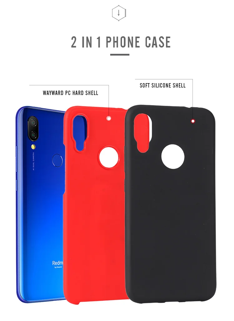 2 в 1 чехол для Xiaomi Redmi Note 7 чехол Роскошный мягкий, силиконовый, из ТПУ задняя крышка для телефона Redmi Note 7 Pro Чехол для Xiaomi Redmi Note 7