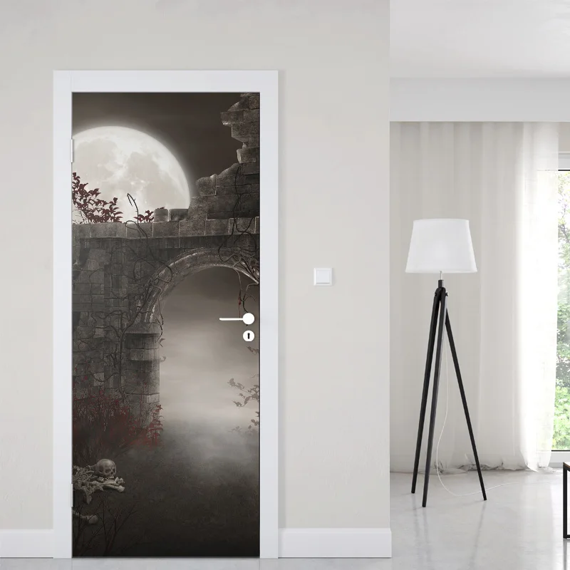 

3d Originality Door Sticker Waterproof Since Paste Paper Decoration Bedroom A Living Room Wall Sticker Magic forest Sticker